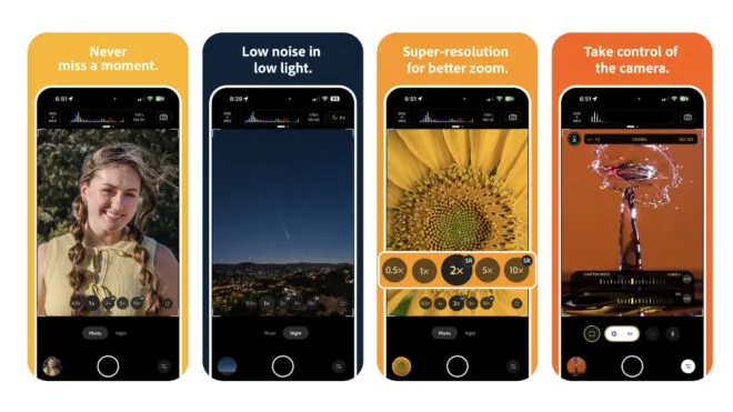 Adobe, iPhone’lar için güçlü bir kamera uygulaması hazırladı
