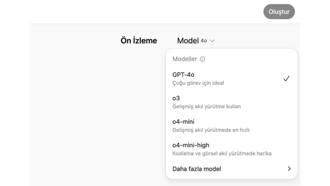ChatGPT'den Dev Yenilik! Özel GPT'ler İçin Model Seçimi Geldi!
