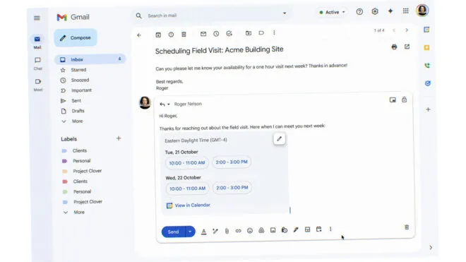Gmail, Gemini ile toplantı planlamayı daha kolay hale getiriyor