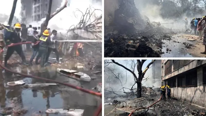 Hindistan'da 244 kişiyi taşıyan uçak, kalkıştan 5 dakika sonra düştü; kurtarma ekipleri en yüksek alarm seviyesinde!