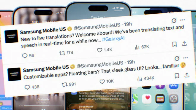 Samsung, iOS 26 ile gelen yeni özellikler hakkında paylaşımlarda bulundu: “Biz bunları daha önce sunduk”